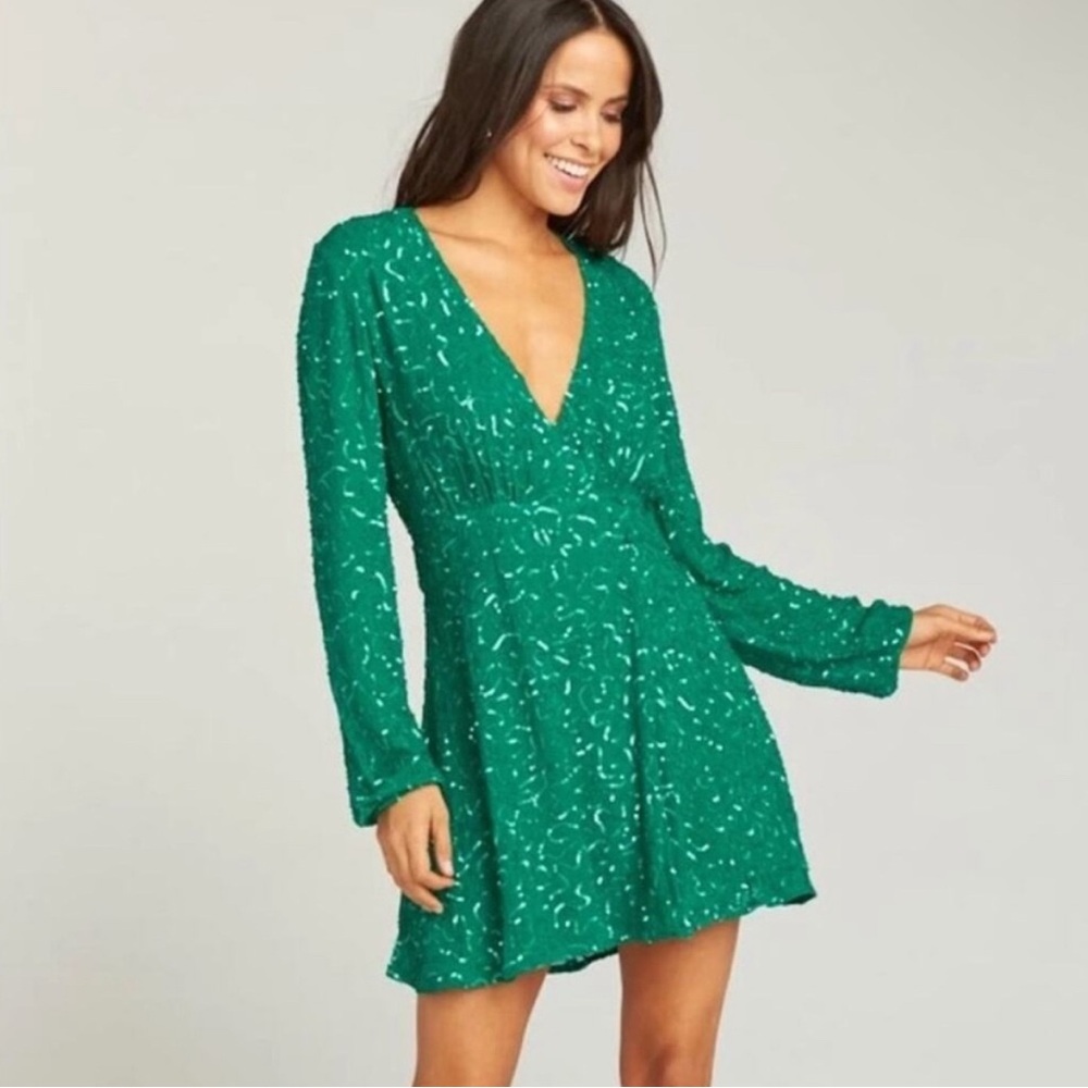 Show Me Your Mumu Green Sequin Dress L